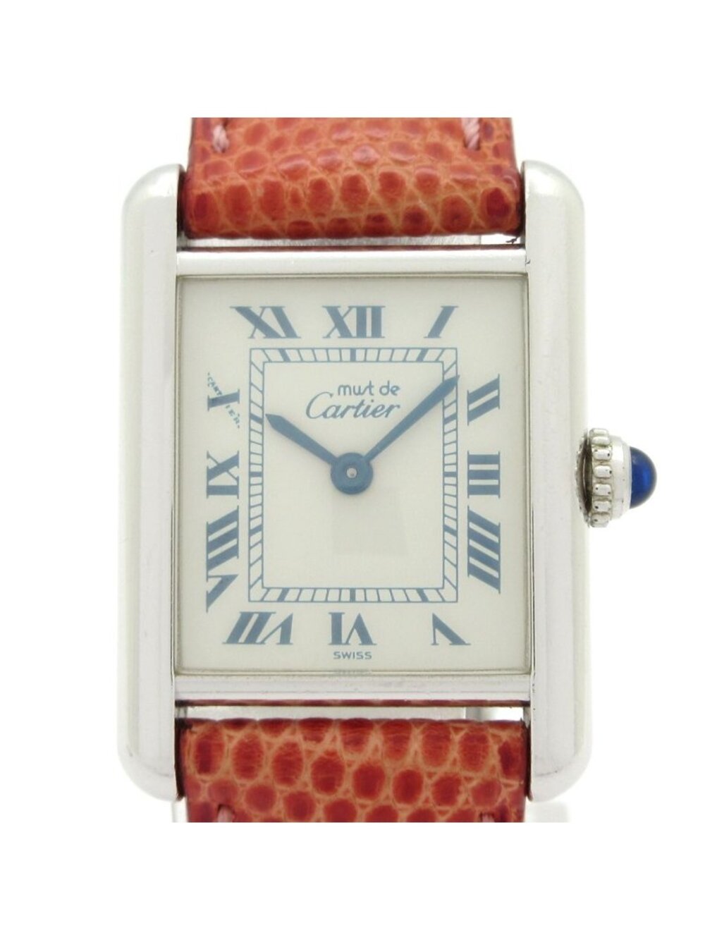 Cartier Watch Must Tank 925 Leather Strap White